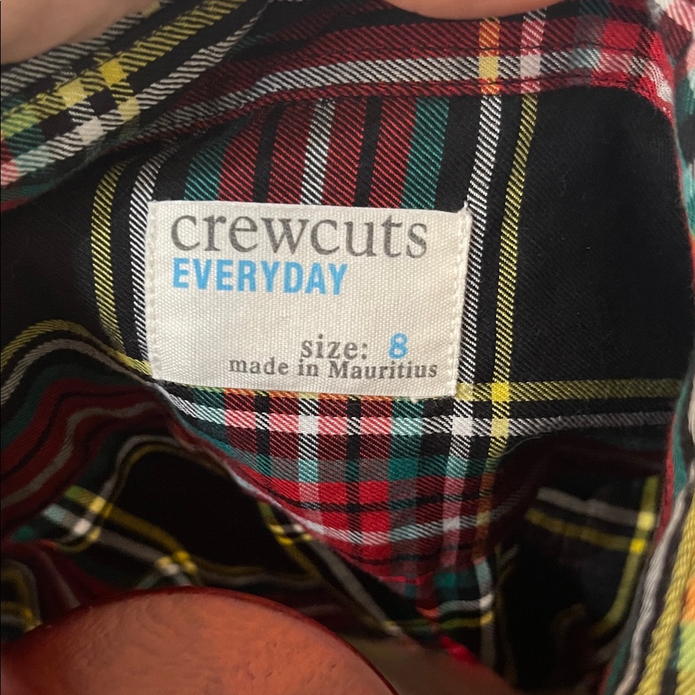 Crewcuts Boys’ Plaid Shirt - Red, Yellow, Green, Black